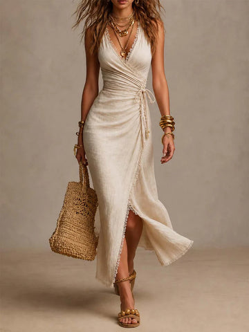 Tessa | Linen midi dress