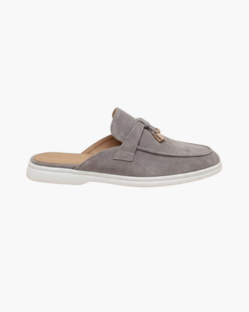Seaside Suede Mule - Light Grey