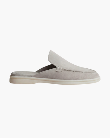 Portside Suede Mule - Light Grey