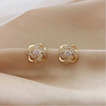 Gold Floral Spiral Earrings