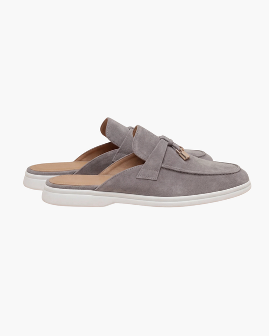 Seaside Suede Mule - Light Grey