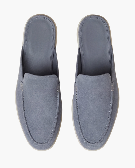 Portside Suede Mule - Sea Blue