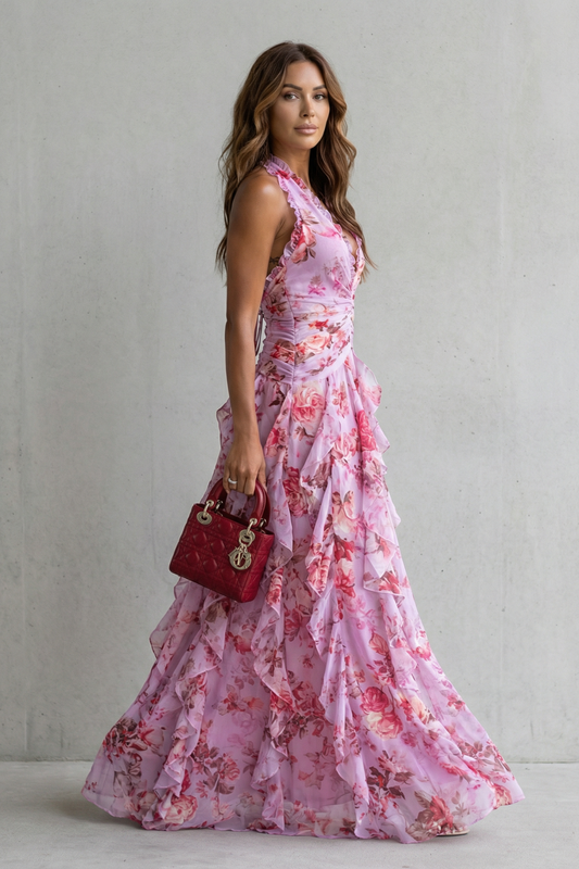 Elegant Long Halter Dress