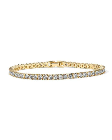 Gold Sparkling Crystal Tennis Bracelet