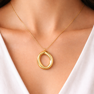 Gold-Plated Oval Necklace