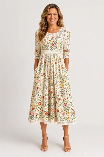 Wildflower Meadow Charm Midi Dress