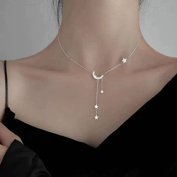 Silver Moon & Stars Necklace