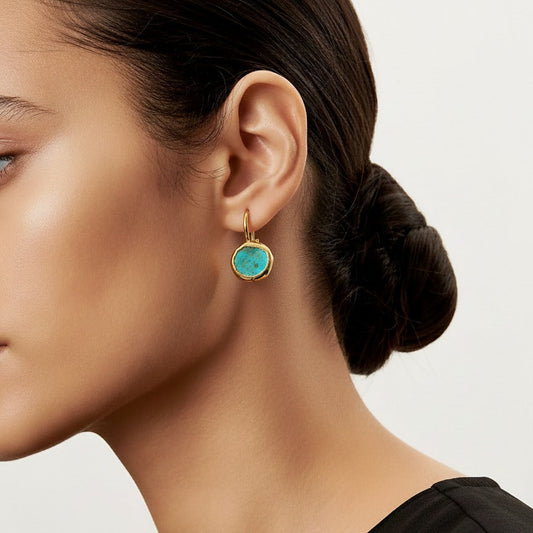 Gold Turquoise Earrings