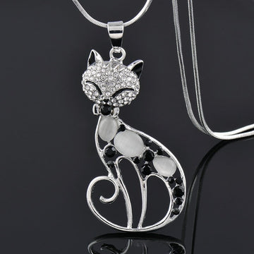 Sterling Silver Love Cats Necklace