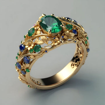 Luxury Emerald Sapphire Ring