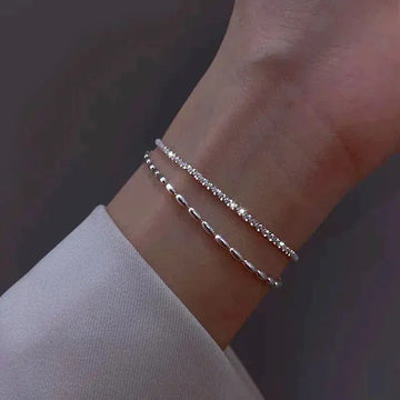 Elegant Silver Zirconia Bracelet Set