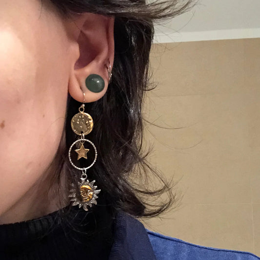 Sun & Moon Drop Earrings
