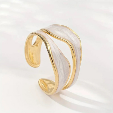 Gold Wavy Open Ring