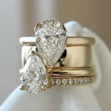 Vintage Double Drop Zirconia Ring