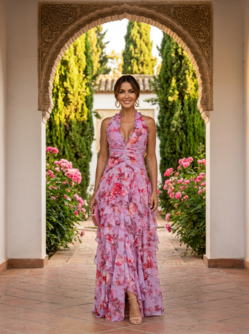 Elegant Long Halter Dress