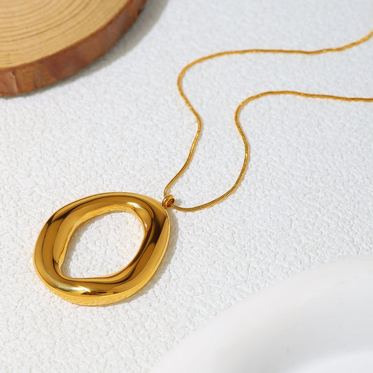Gold-Plated Oval Necklace