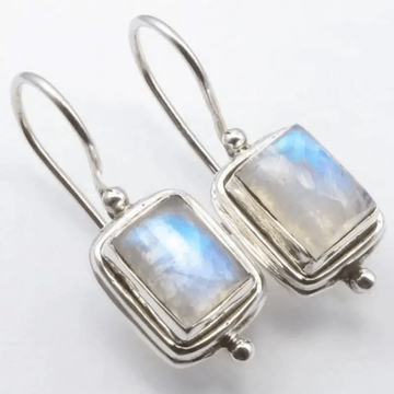 Beatriz Vintage Square Moonstone Earrings