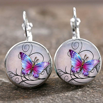 Vintage Crystal Butterfly Earrings