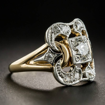 Classic Vintage Gold Zirconia Ring