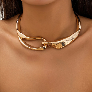 Bold Textured Gold Necklace