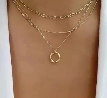 Classic Layered Gold Pendant Necklace